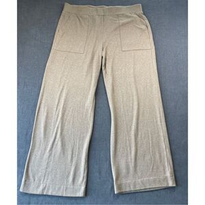 Cabi Wide Leg Lounge Pants Womens XL Tan Knit Pull On Casual Minimalist Relaxed